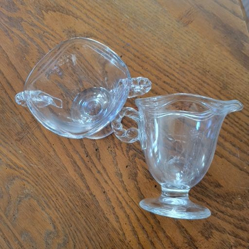 Fostoria Clear Glass Open Footed Sugar Bowl - 1940's Pedestal Style Loving Cup Design