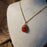 Carnelian Faceted Teardrop  in Gold Bezel, Necklace 18 inch 18k Gold Filled 1.2 Rolo Chain with Lobster Claw Clasp