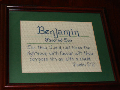 Cross Stitch Name Graph - Abbey with Name Meaning and Scripture
