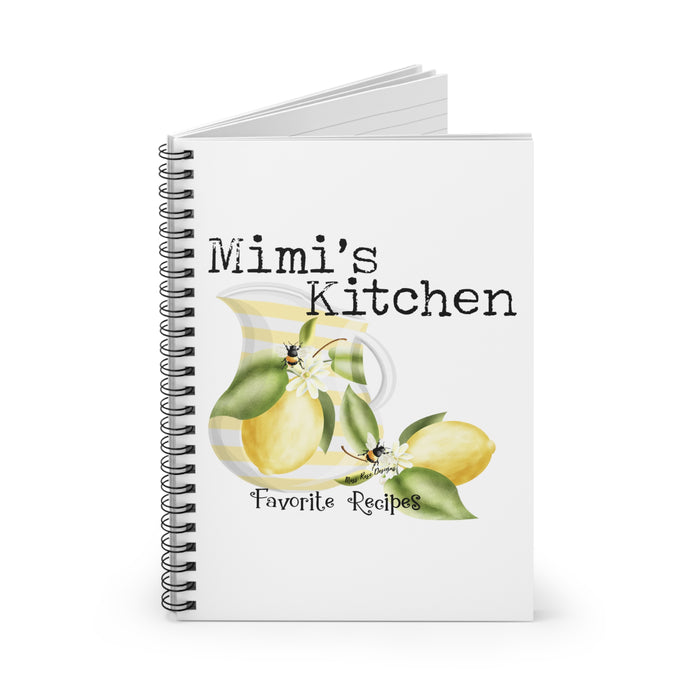 Mimi's Kitchen Favorite Recipes Lemonade and Bee Spiral Ruled Cookbook