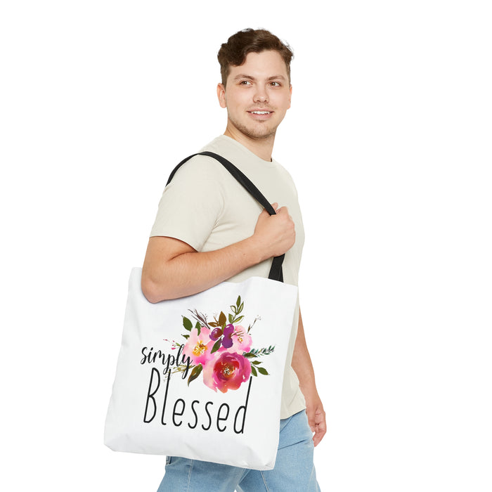 Simply Blessed Large Shoppers Tote Bag, Shoulder Bag,