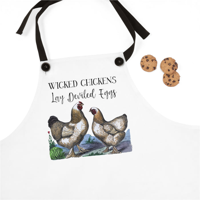Wicked Chickens Lay Deviled Eggs Adjustable Tie Straps Apron