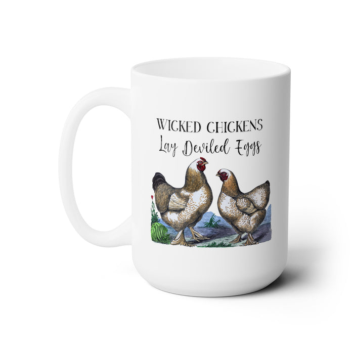Wicked Chickens Lay Deviled Eggs Ceramic Coffee Mug 15oz