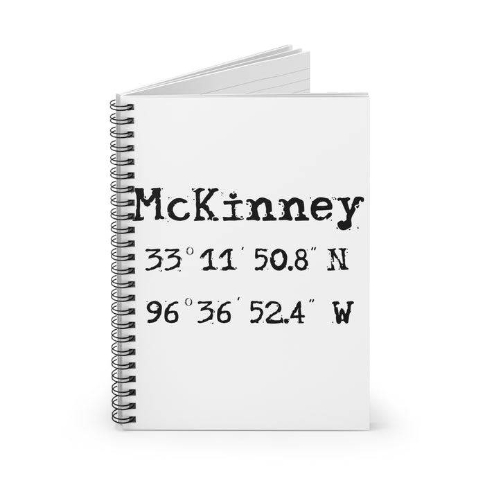 McKinney Longitude & Latitude Coordinates Spiral Notebook - Ruled Line