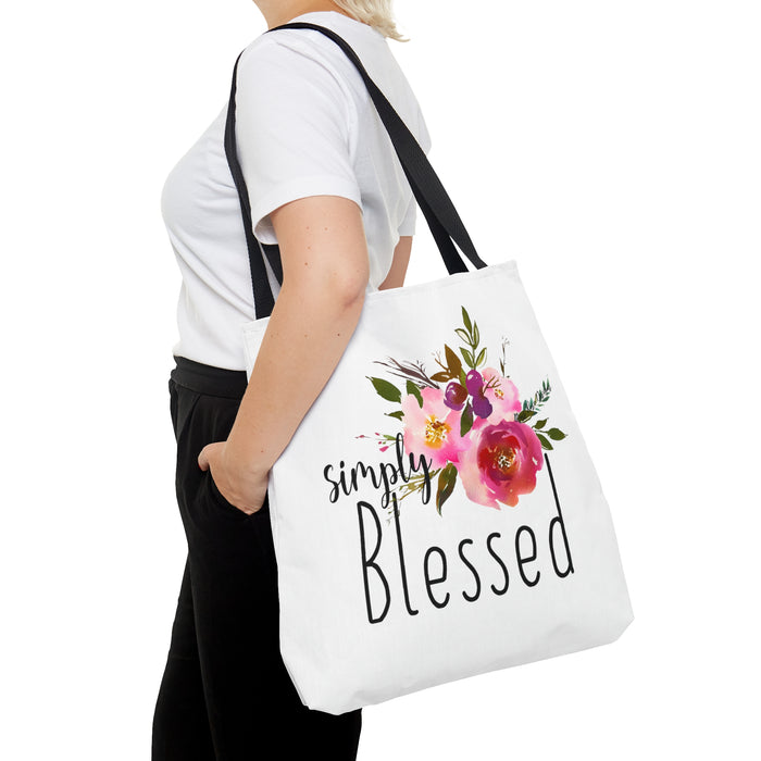 Simply Blessed Large Shoppers Tote Bag, Shoulder Bag,