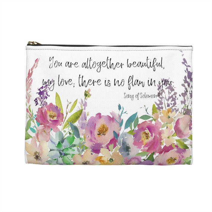 You Are Altogether Beautiful - Song of Solomon 4:7 Cosmetic Bag - Accessory Pouch