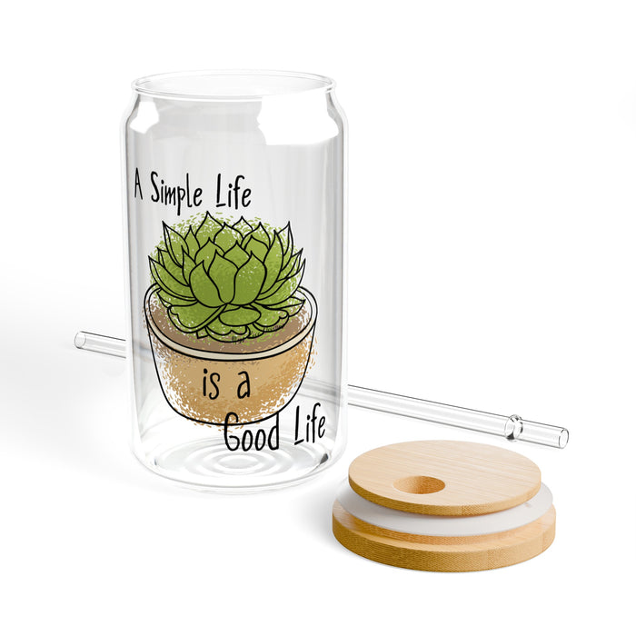 A Simple Life is a Good Life" Sipper Glass, 16oz