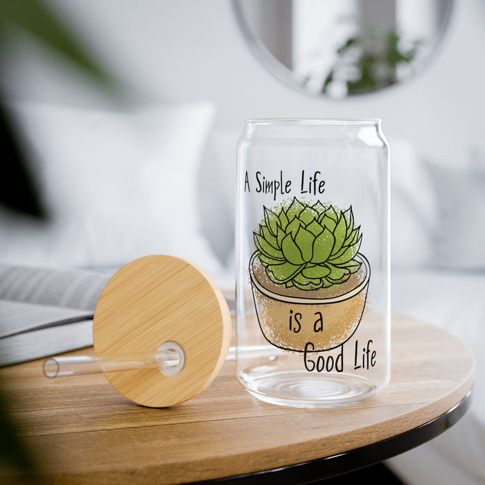 A Simple Life is a Good Life" Sipper Glass, 16oz