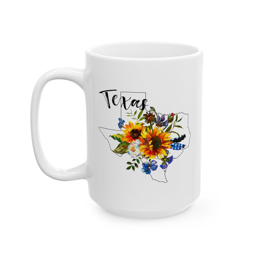 Texas Summers Boho Sunflowers Ceramic Coffee Mug choice of sizes 11 or 15 ounce