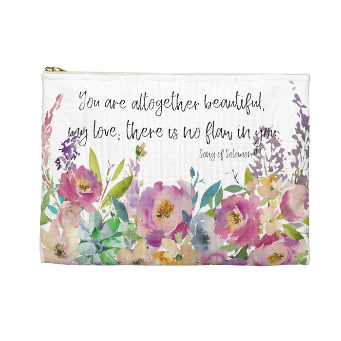 You Are Altogether Beautiful - Song of Solomon 4:7 Cosmetic Bag - Accessory Pouch
