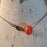 OOAK Hand Blown Art Bead in Vibrant Oranges on 18" Fine Copper Chain Necklace