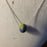 OOAK Hand Blown Art Bead in Watercolors Blue Green Lavender on 18" Fine Sterling Silver Chain Necklace