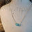 Turquoise Button Pendant Necklace on Fine 18" Sterling Silver Chain