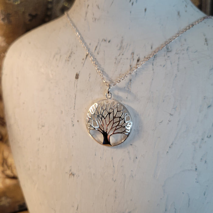 Tree of Life Sterling Pendant Necklace on Fine Sterling Silver Chain