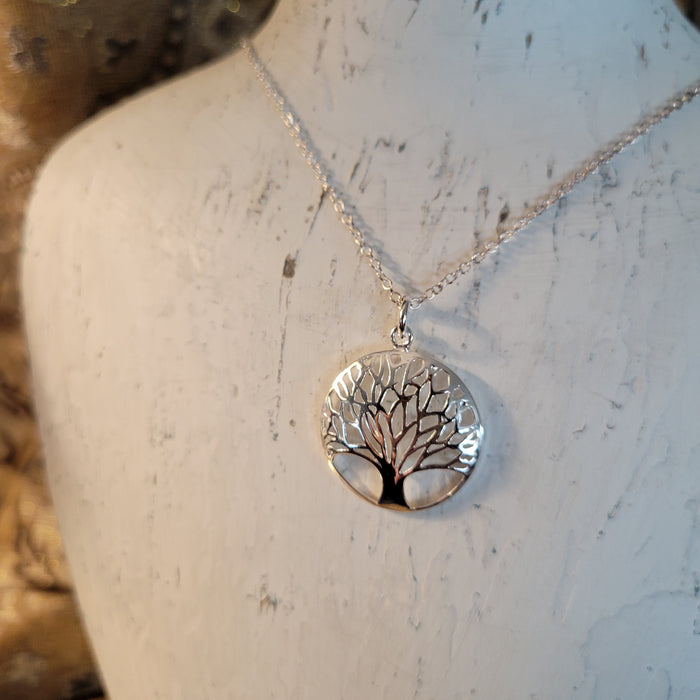 Tree of Life Sterling Pendant Necklace on Fine Sterling Silver Chain