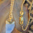 Quartz Faceted Curved Point with Electroplated Accent, 18 inch 18k Gold Filled 1.2 Rolo Chain with Lobster Claw Clasp