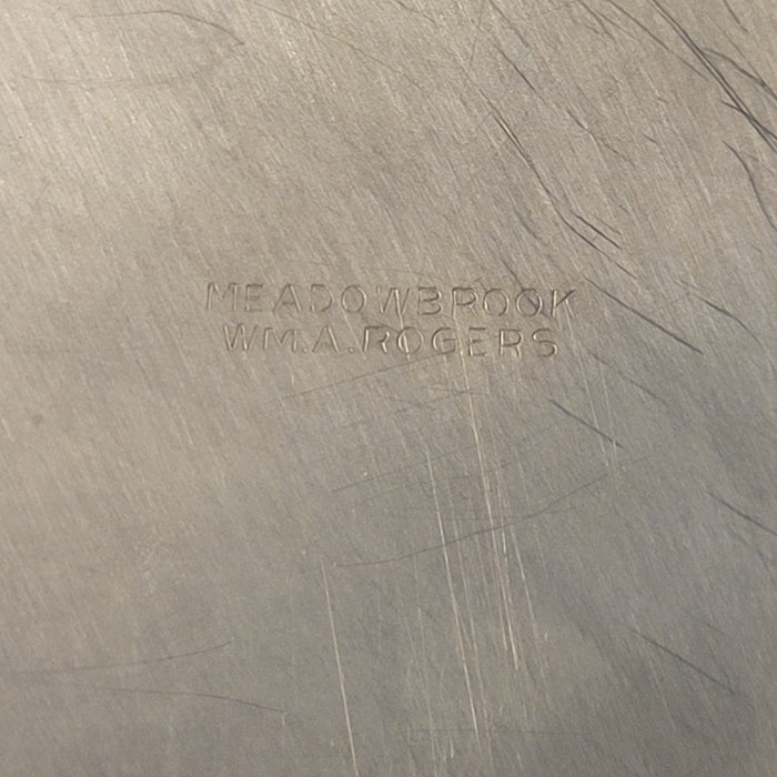 Wm Rogers Meadowbrook Silver Plate and Glass Crudite Plate Tray 8.75 inches