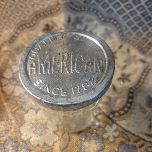 Vintage American Quality Snuff Glass with Tin Lid | Honey Color or Clear Options