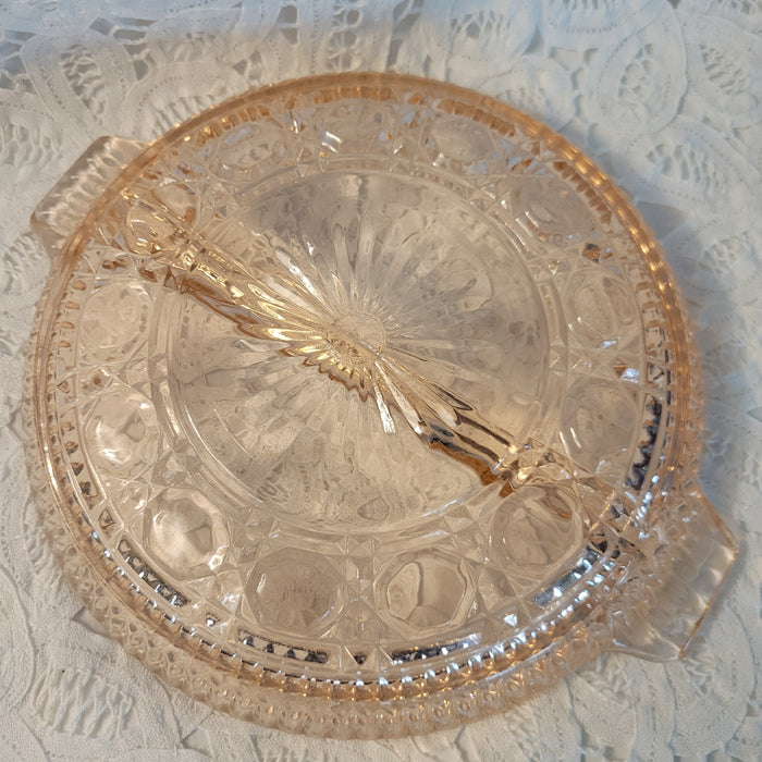 Indiana Glass Pink Windsor Divided Serving Plate