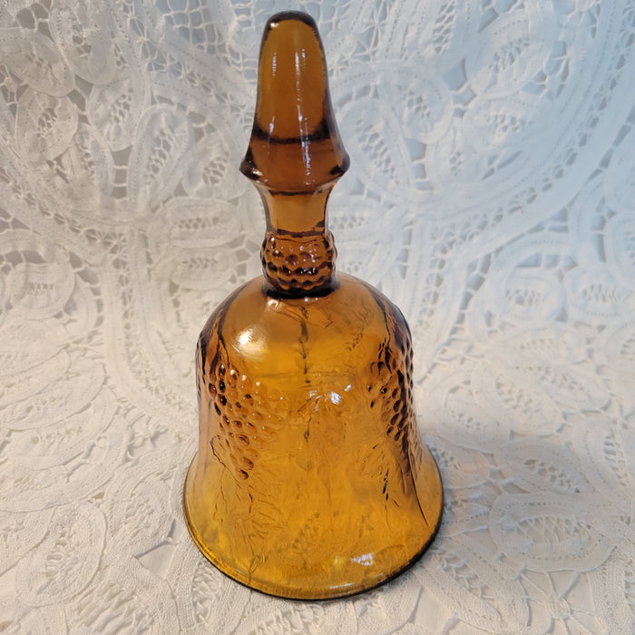 Tiara Indiana Amber Glass Harvest Grape Bell Vintage