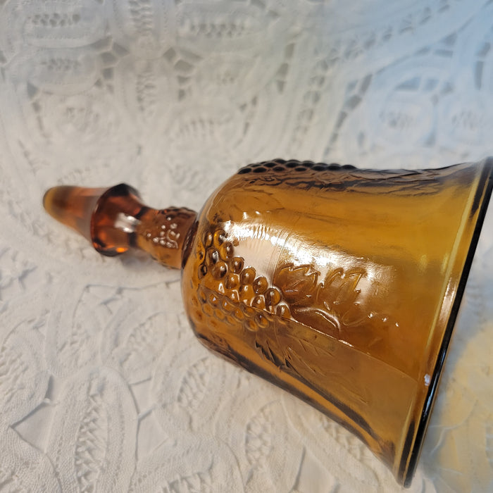 Tiara Indiana Amber Glass Harvest Grape Bell Vintage