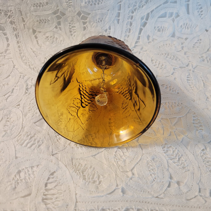 Tiara Indiana Amber Glass Harvest Grape Bell Vintage