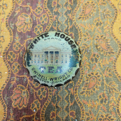 RARE Antique WHITE HOUSE TEA Tin Dwinell-Wright Co ADVERTISING