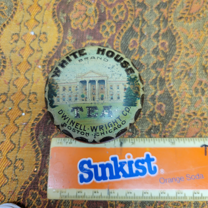 RARE Antique WHITE HOUSE TEA Tin Dwinell-Wright Co ADVERTISING