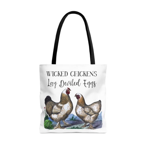 Wicked Chickens Lay Deviled Eggs Large Shopper Tote Bag (AOP)