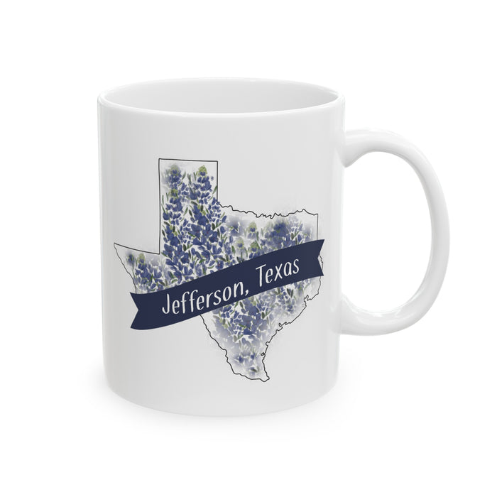 Jefferson Texas Bluebonnet Ceramic Coffee Mug, (11oz, 15oz)