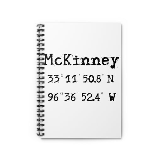 McKinney Longitude & Latitude Coordinates Spiral Notebook - Ruled Line