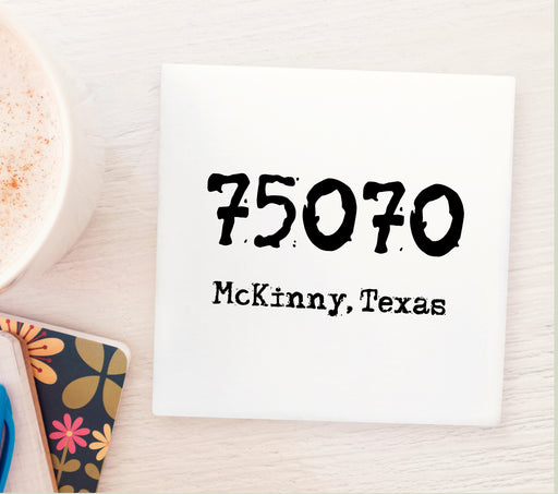 75070 Zipcode McKinney Texas Drink Barware Marble Coaster