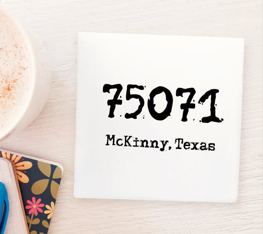 75071 Zip Code McKinney Texas Drink Barware Marble Coaster