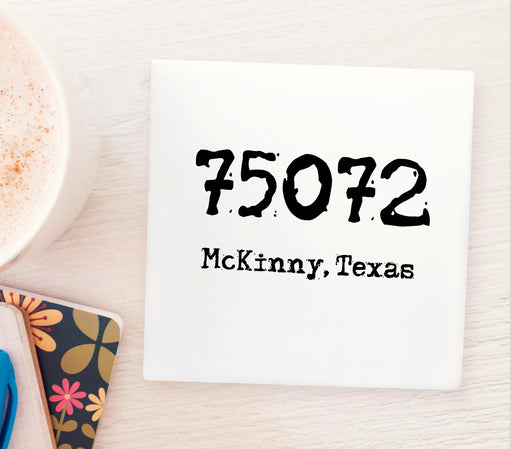 75072 Zip Code McKinney Texas Drink Barware Marble Coaster