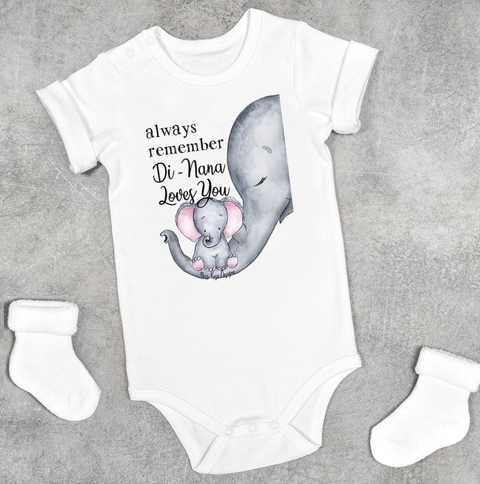 Always Remember Customized Baby Bodysuit with Choice of with or without Floral Detail