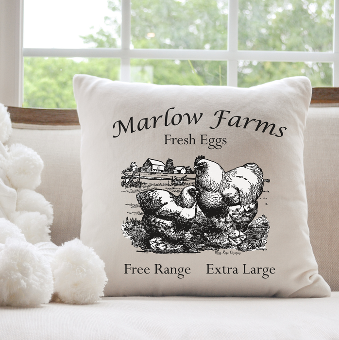 Marlow Farms Fresh Eggs Cochin Pillow