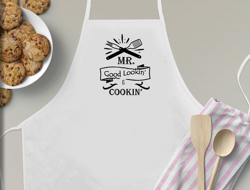 Mr. Good Lookin' is Cookin' Cotton Apron Dad Apron, Father's Apron, Dad Chef, Chef gift