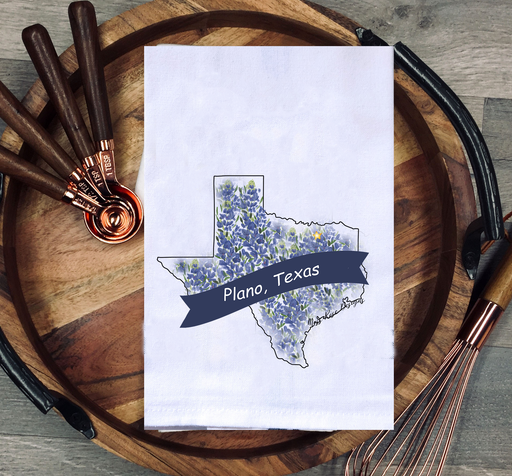 Plano Texas Bluebonnet Kitchen Towel