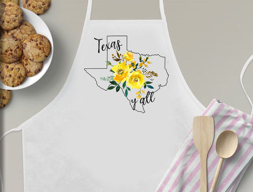Texas Y'all Yellow Rose Kitchen Apron
