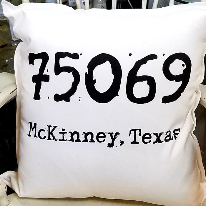 75069 McKinney Texas Zip Code Pillow