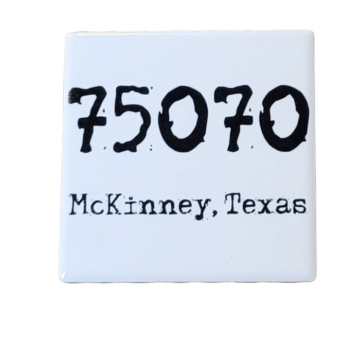 75070 McKinney TX Zip Code Ceramic Magnet
