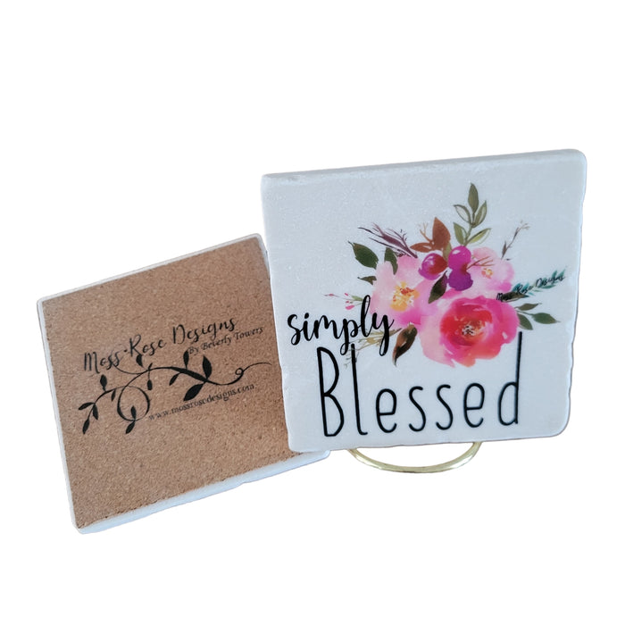 Simply Blessed Marble Coaster