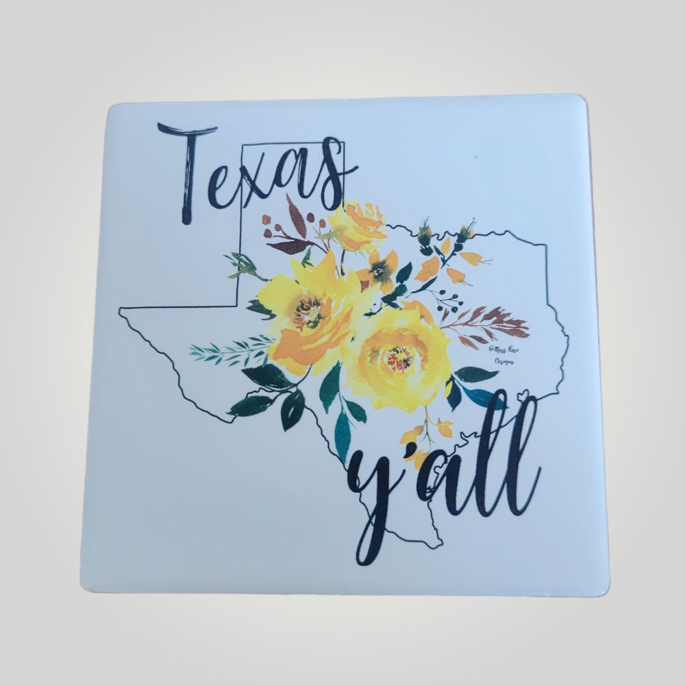 Texas Y'all Yellow Rose Magnet